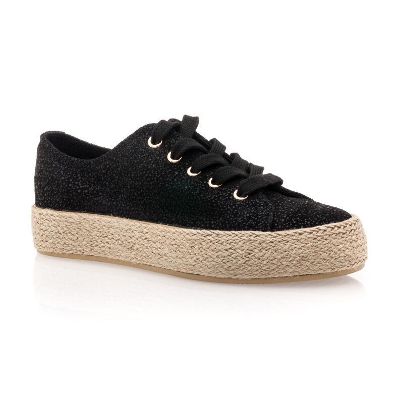 Women's Black Espadrilles with Rope Soles