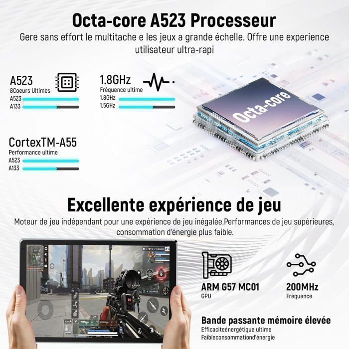 Tablet KOTSREN de 10 polegadas - 24 GB de RAM - 128 GB de armazenamento - Android 15