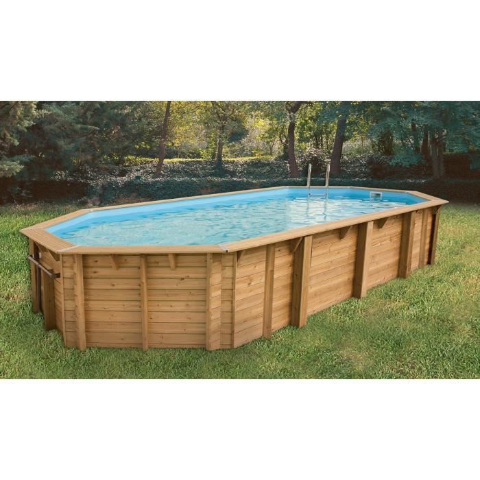 UBBINK Piscine bois Azura 400x750 H130cm - Liner Bleu  - Hors sol, semi enterrée ou enterrée - Garantie 15 ans