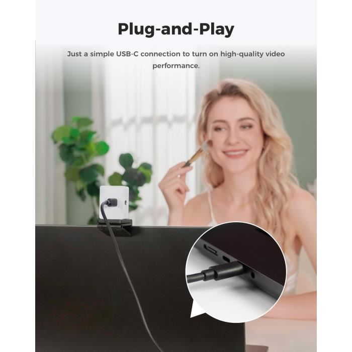 Webcam - OBSBOT - Meet 2 - 4K - Inquadratura AI - Messa a fuoco automatica - USB-C