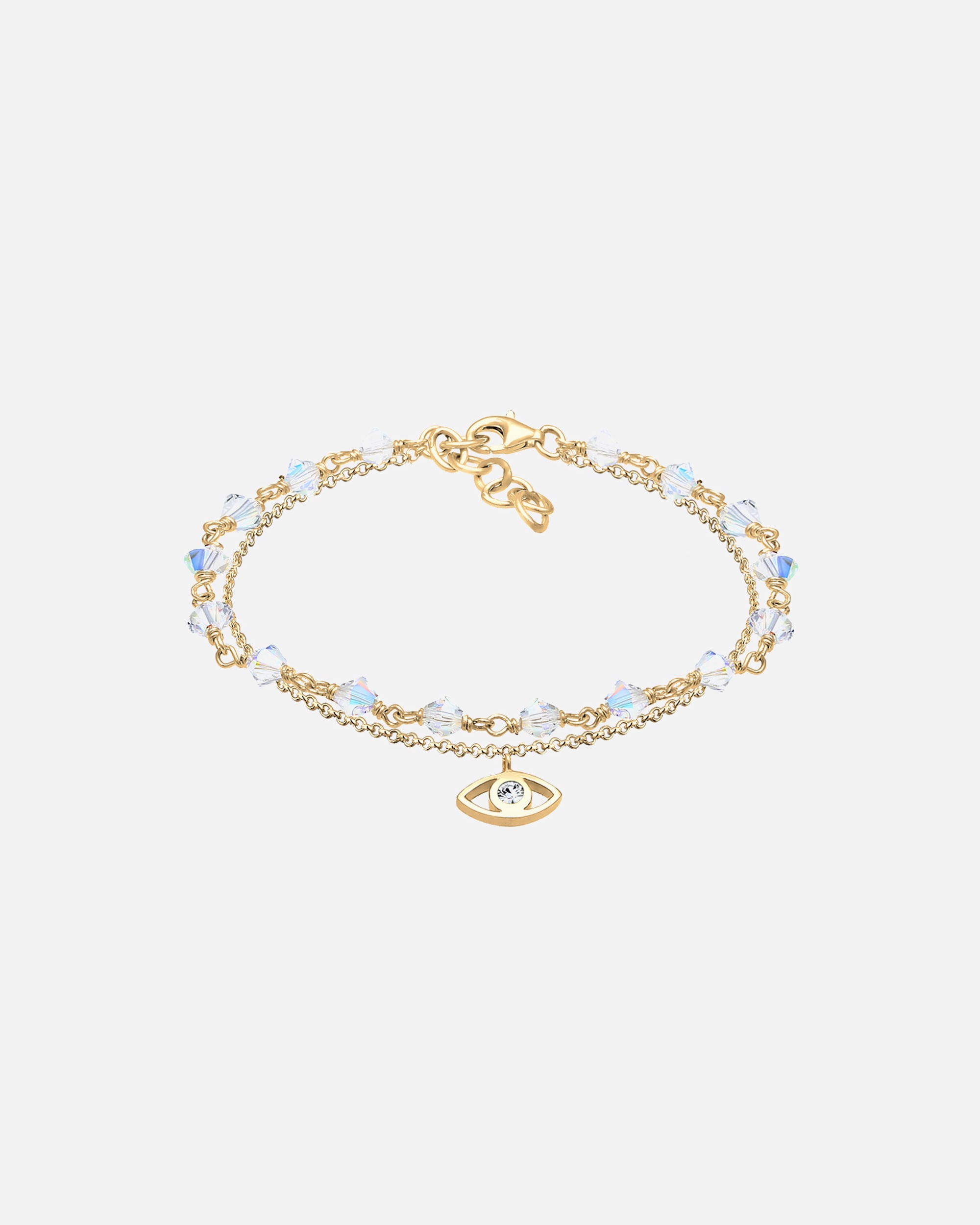 Elli Femmes Evil Eye plaqué or avec cristaux en argent sterling 925