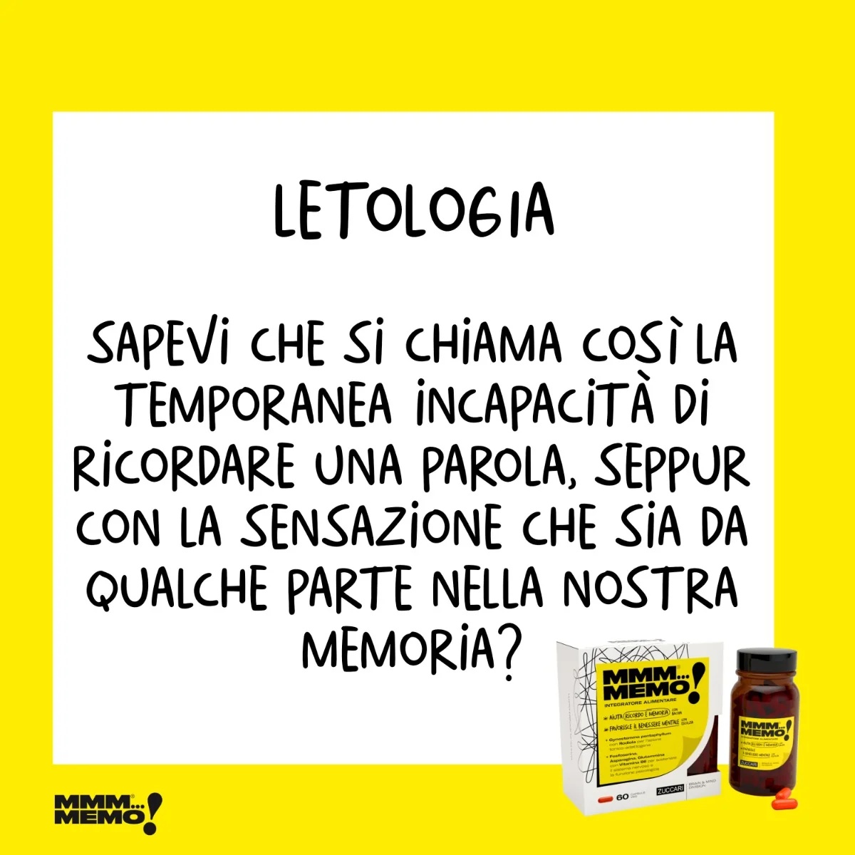 ZUCCARI Mmm...Memo 60 capsules Complément alimentaire pour la mémoire