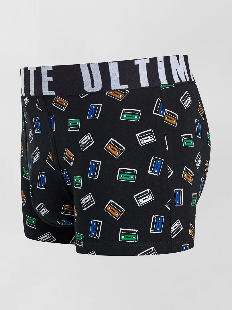 Set van 3 boxershorts met patroon - ZWART