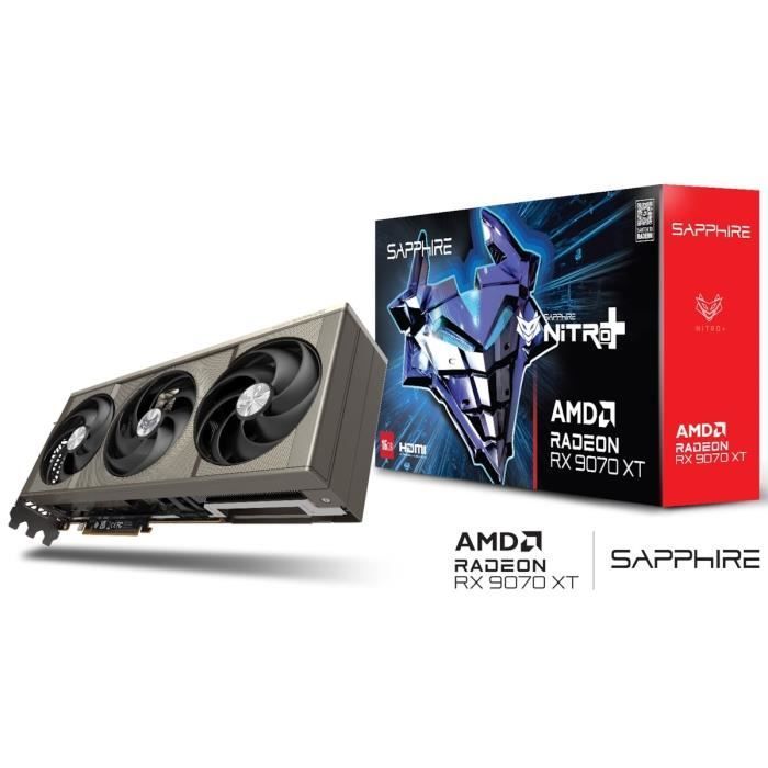 SAPPHIRE - Tarjeta gráfica - NITRO+ AMD RADEON™ RX 9070 XT Gaming OC - 16 GB - Doble HDMI / Doble DP
