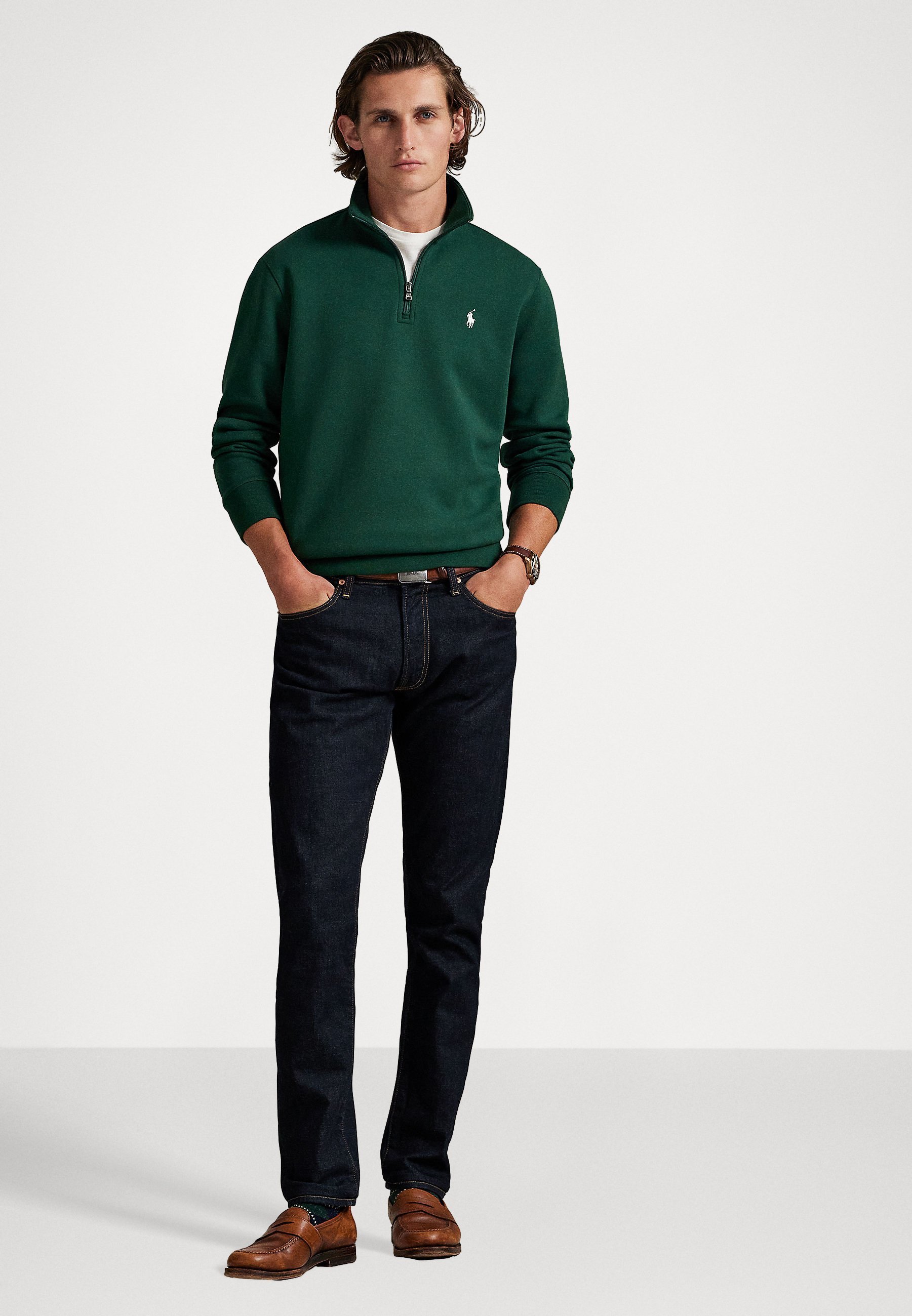 Polo Ralph Lauren KAHEKOELISE KOEGA VEERANDLUKUGA PULLOVER - Dressipluus - tumesinine