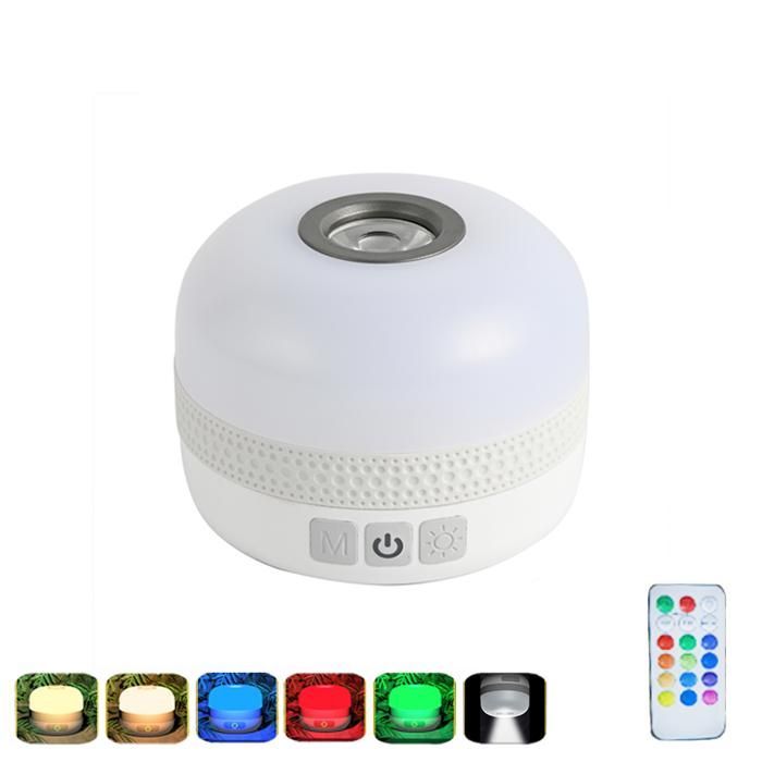 Lámpara de camping de 4000 mAh con control remoto, 5 colores de luz, lámpara de respiración