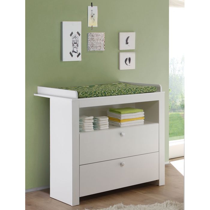 Olja commode met 2 lades en 1 opbergplank, wit.