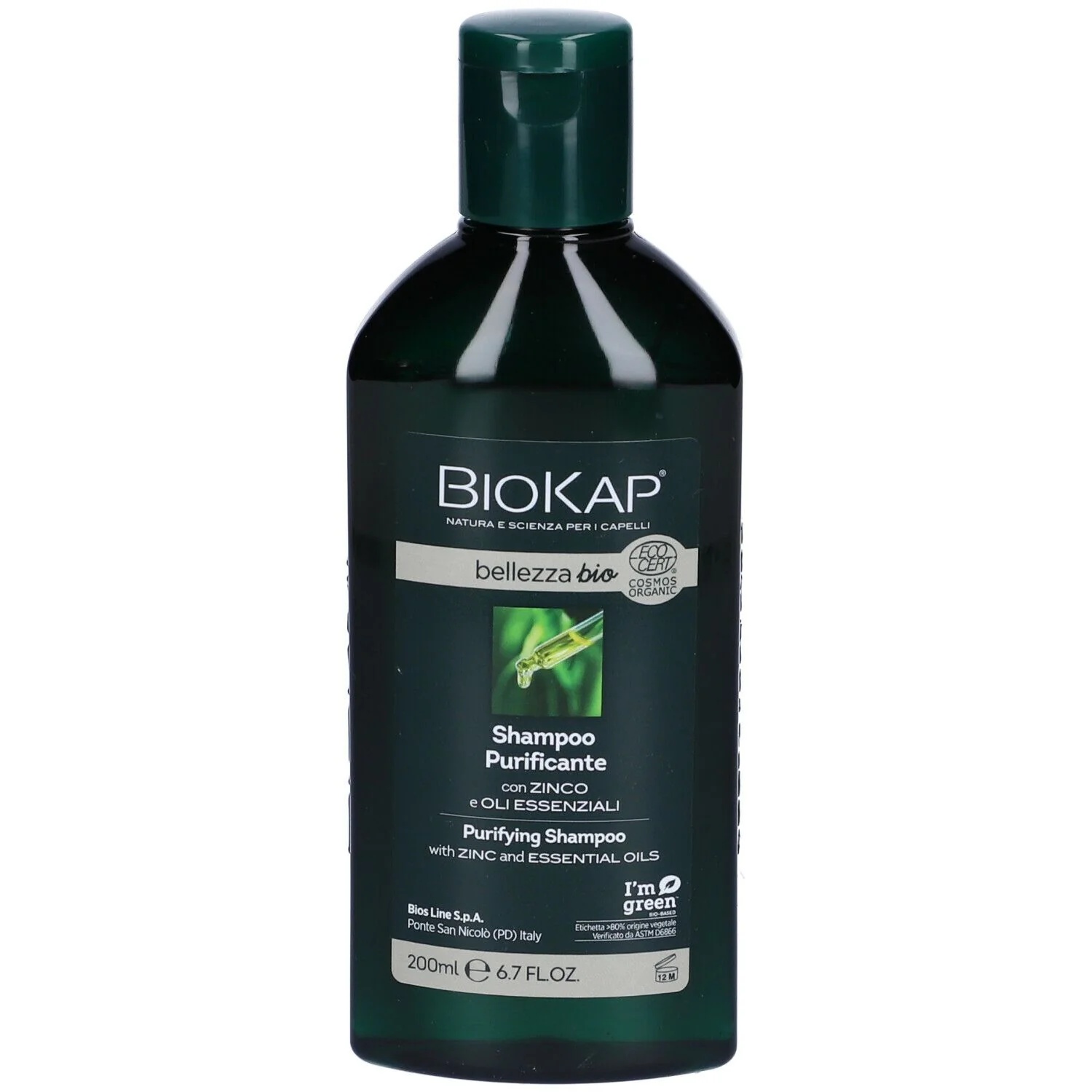 BIOKAP Biokap Beauty Bio shampoo de limpeza Cosmos Ecocert 200 ml Biosline anticaspa