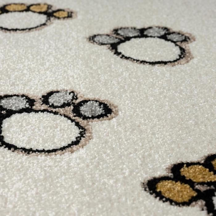 Tapis enfant 120x170 rectangle tissé crème motif animaux SWEETLION