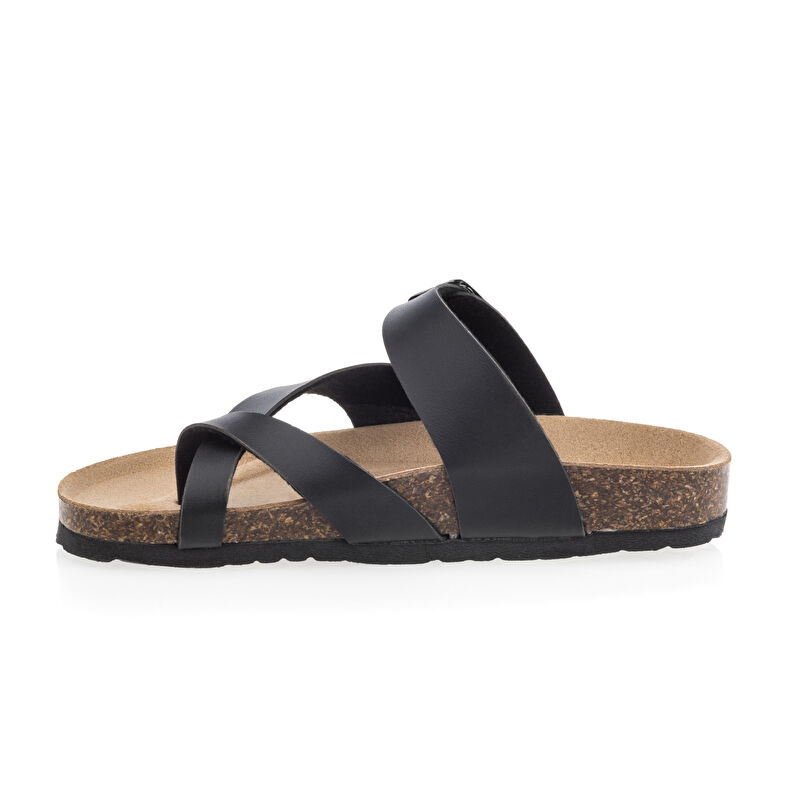 Sandali neri da donna / Scarpe aperte in punta
