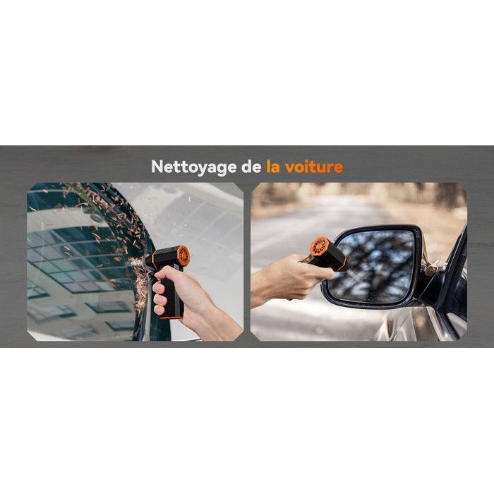 WOLFBOX MF50 elektrische luchtblazer, 110.000 tpm, 3 snelheden, mini draagbaar voor pc, auto en thuis