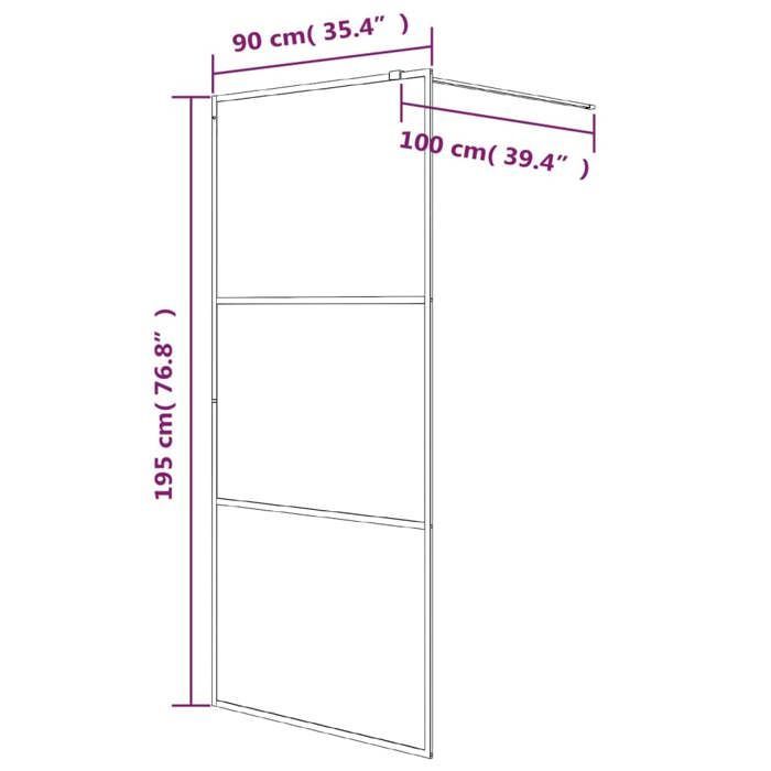 vidaXL Shower Screen, Partition, Shower Enclosure, Bathroom Interior, Splash Resistant, Black, 90x195 cm, 152111