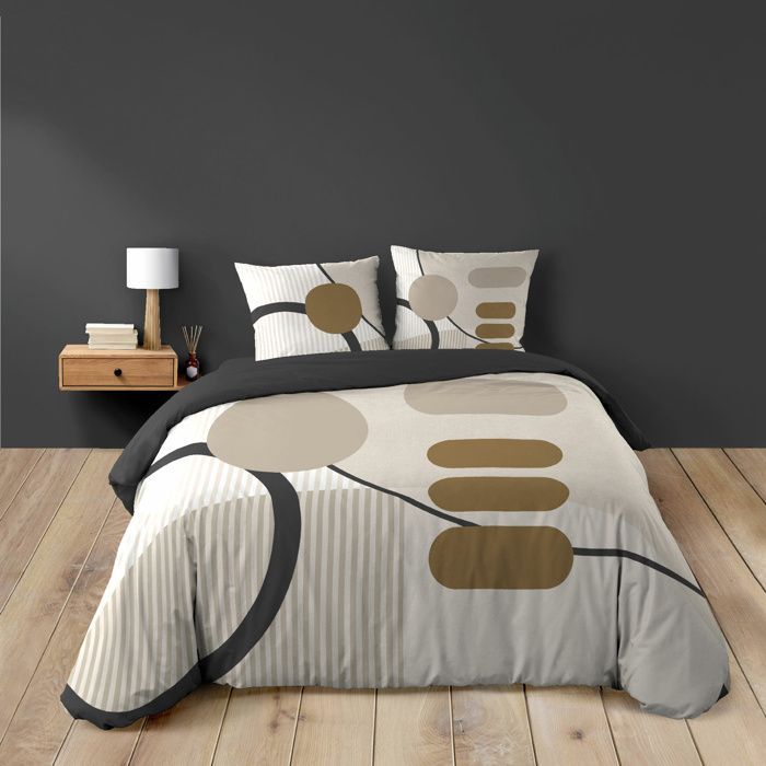 Copripiumino SANTANA in cotone naturale, 240 x 220 cm, 100% cotone, 42 fili/cm² + 2 federe 63 x 63 cm