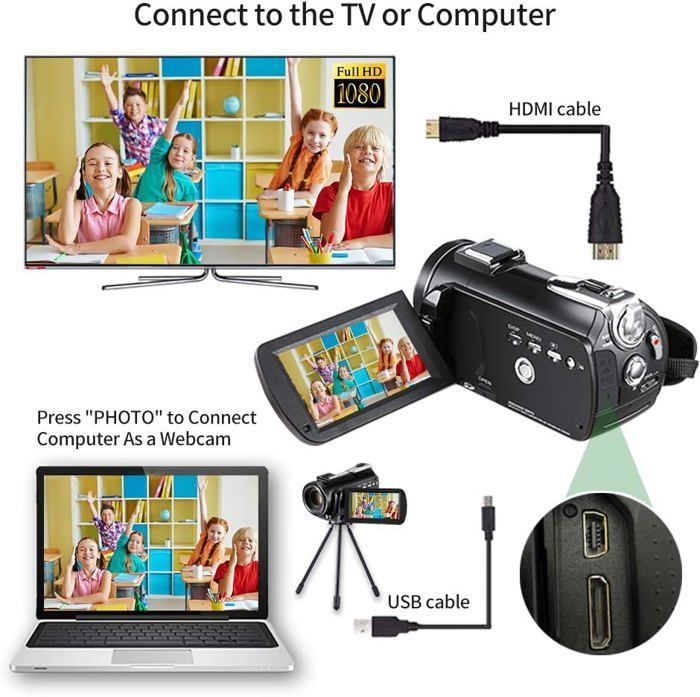 Videocamera 4K - ZIG-ZAG TERRITORIES - ORDRO - Visione notturna a infrarossi - Touchscreen da 3,1