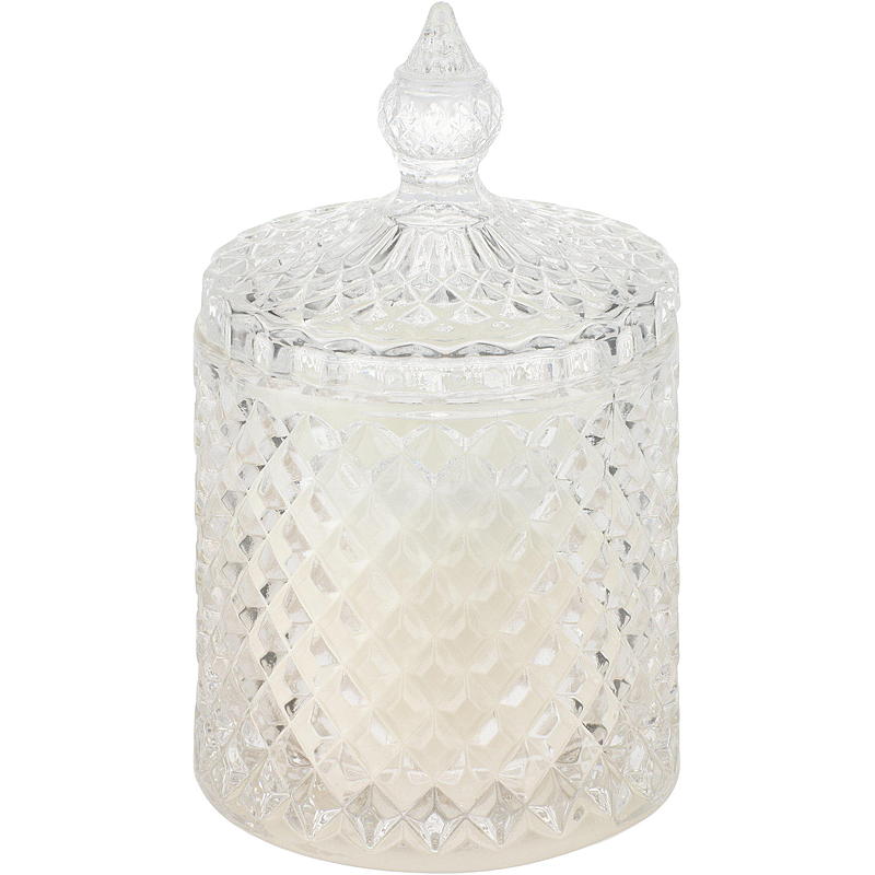 Vie Selected geurkaars met diamantvormig glas, heldere vanille