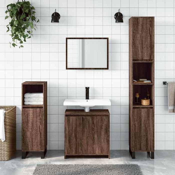 vidaXL 2-delige badkamermeubelset, bruin eikenhout 835699