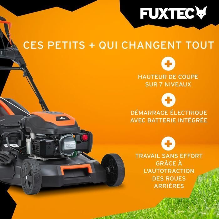 Tondeuse à Gazon Thermique Autotractée FUXTEC FX-RM5170eS 170 cm³ 51 cm – Démarrage Électrique, 60L, Easy Clean –