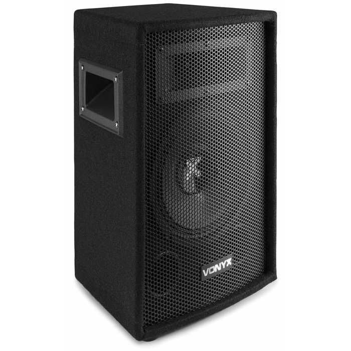 Sistema de PA completo Vonyx - Sistema de PA de 800 W com mesa de mixagem de 8 canais, 2 caixas de som PA de 8 polegadas e suportes ajustáveis.