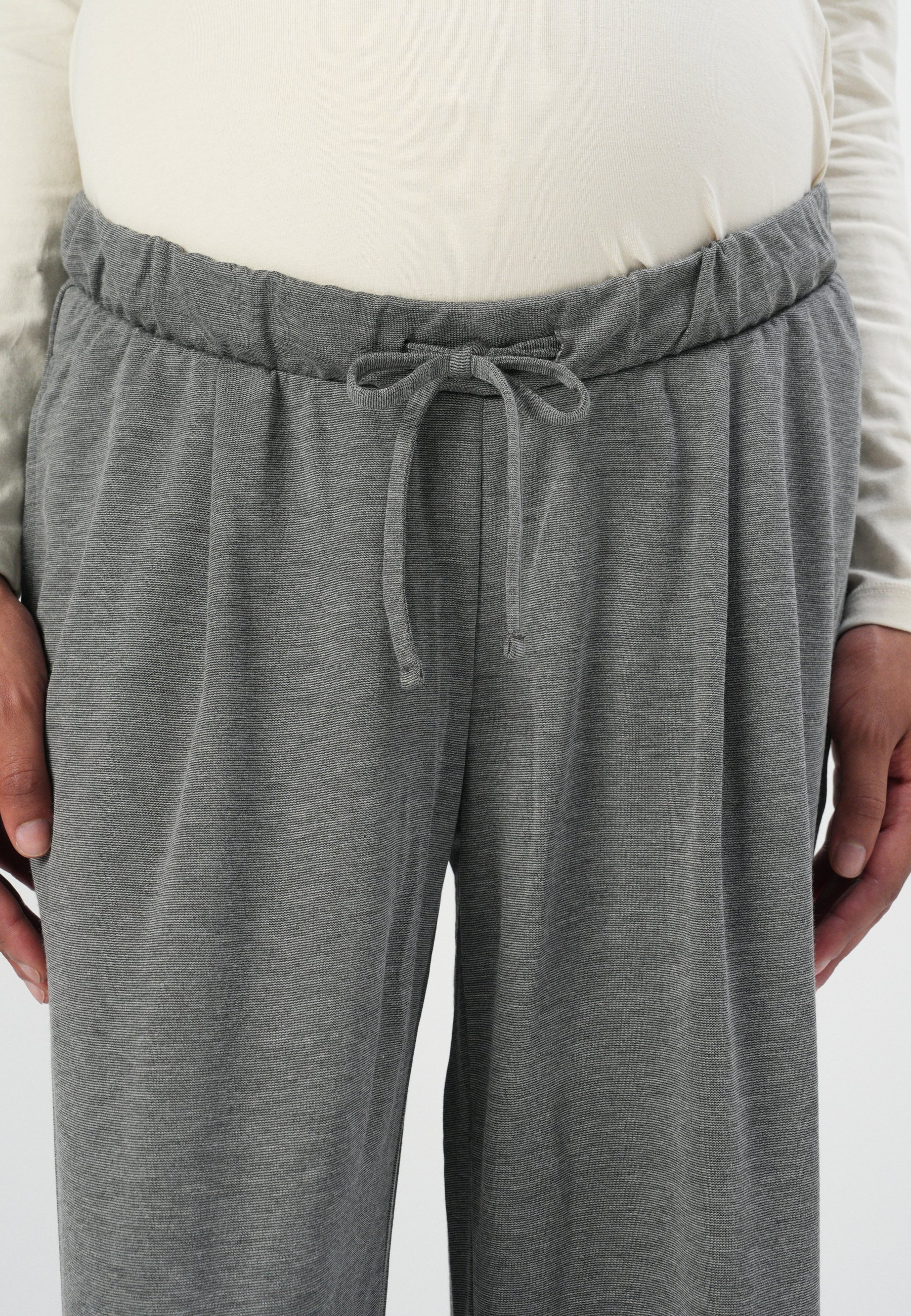 MAMALICIOUS MLCHRISSY WIDE STRING PANT - Trainingsbroek - middengrijs gemêleerd