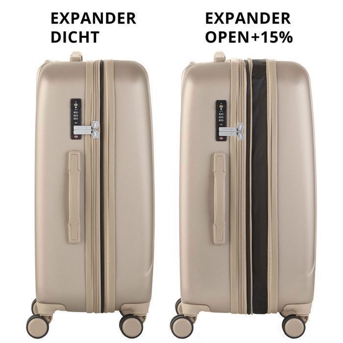 Valigia media 68 cm TSA - CarryOn Skyhopper Beige - Valigia rigida espandibile da 65 litri