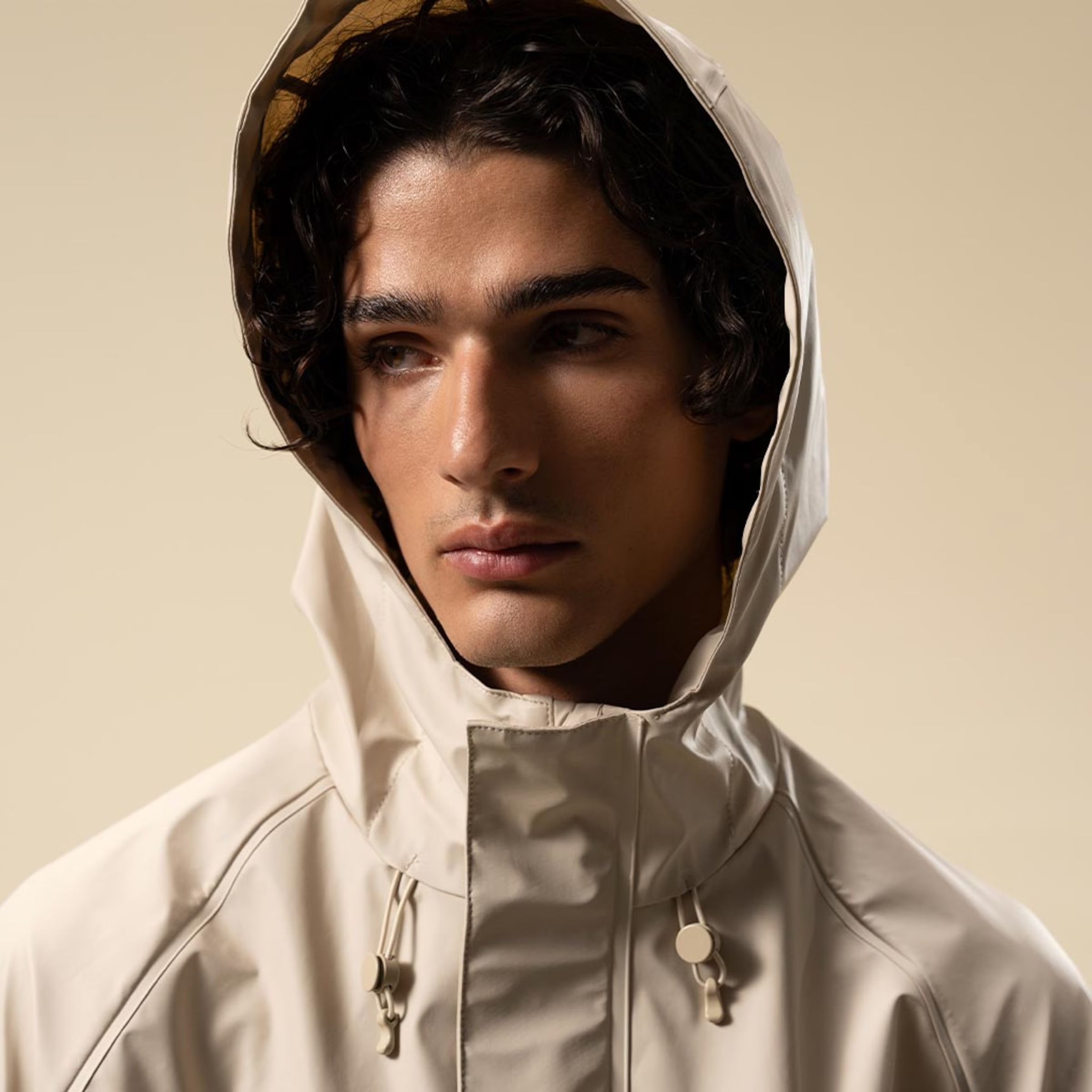 Veste imperméable longue en grès pour tous les jours