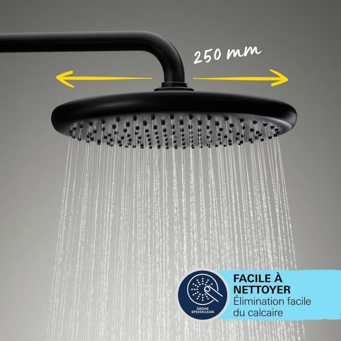 Douchekolom met handmatige omstelkraan - Waterbesparend - GROHE Vitalio Start System 250 - Matzwart - 266802431