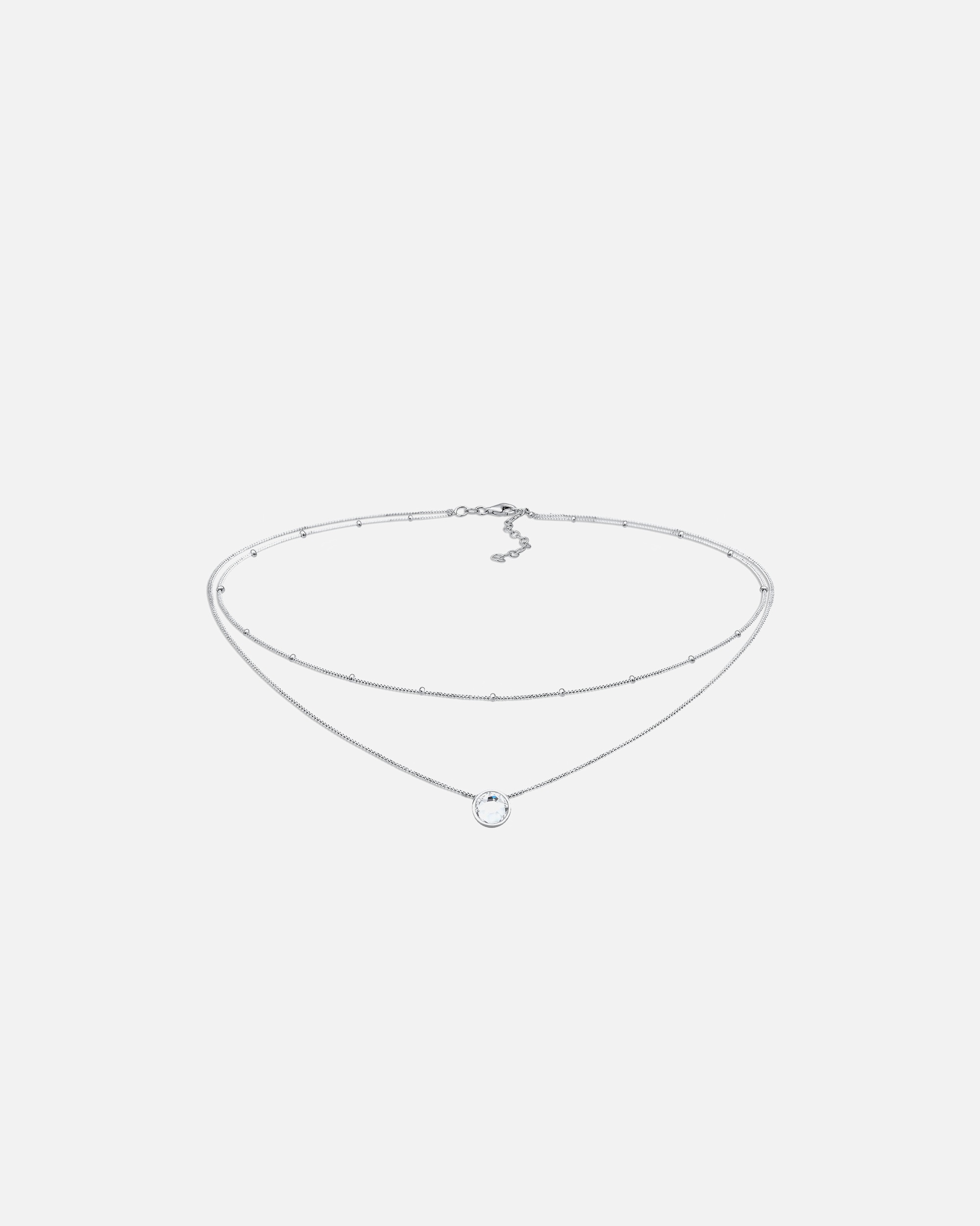 Elli Femmes choker couches boules avec cristal en argent sterling 925