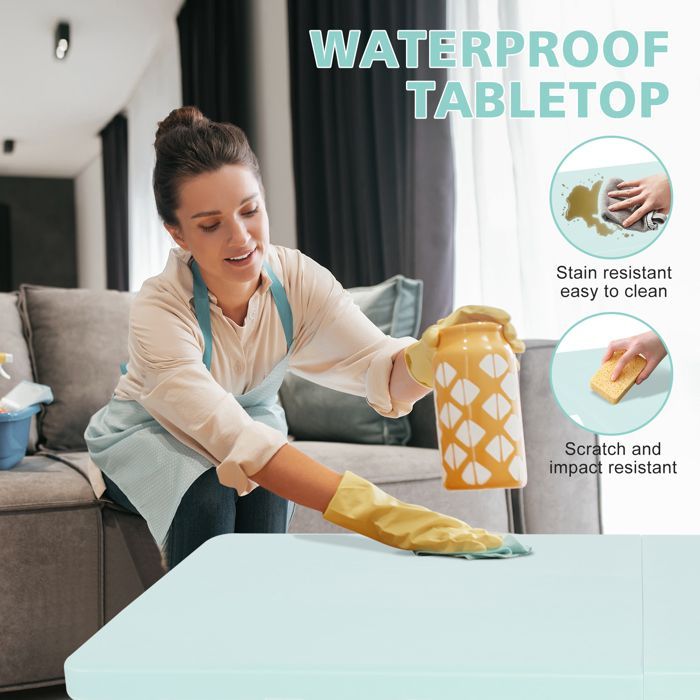 Tavolo pieghevole - Portatile - 125 cm - Altezza regolabile - 135 kg - Blu