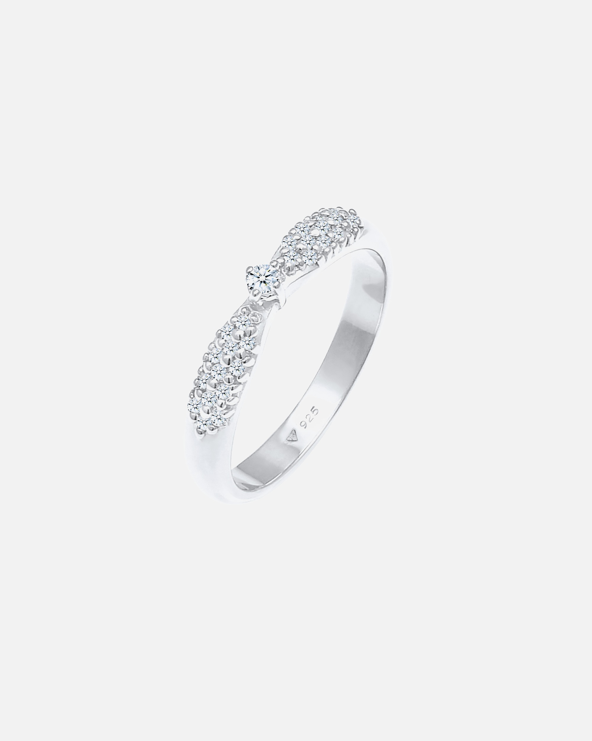 Elli DIAMONDS Les fiançailles des dames, glamour avec diamant (0.16 ct) en plaqué or en argent sterling 925