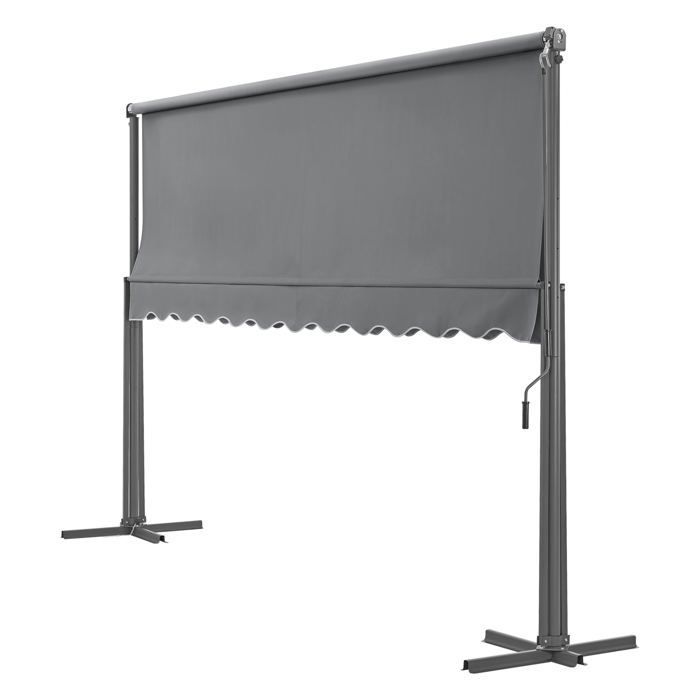 Store banne autoportant à double pente 400 x 300 x 260 cm gris foncé 03_0008294