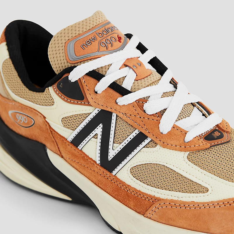 Unisex Hecho en EE. UU. 990v6 - Sepia z pomarańczowym