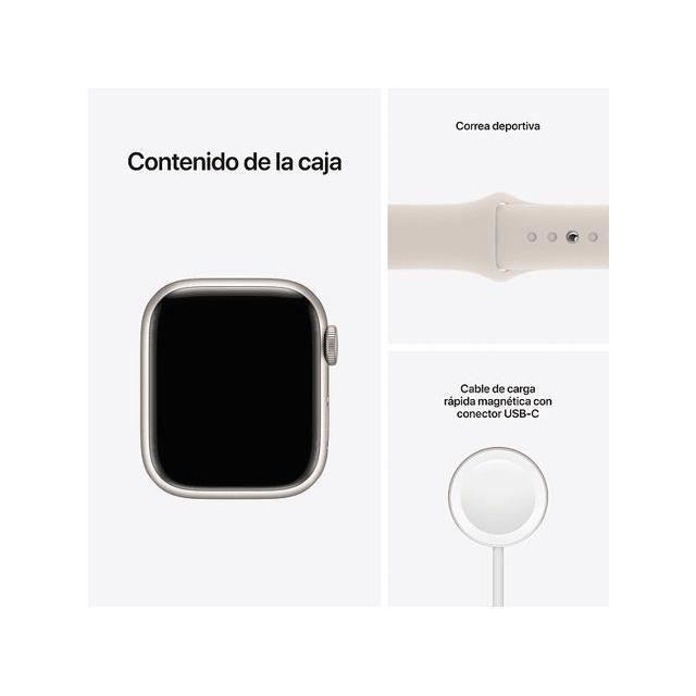 Apple Watch Series 7 GPS 41 - Aluminio Starlight - Correa deportiva Starlight - Reacondicionado - Excelente estado