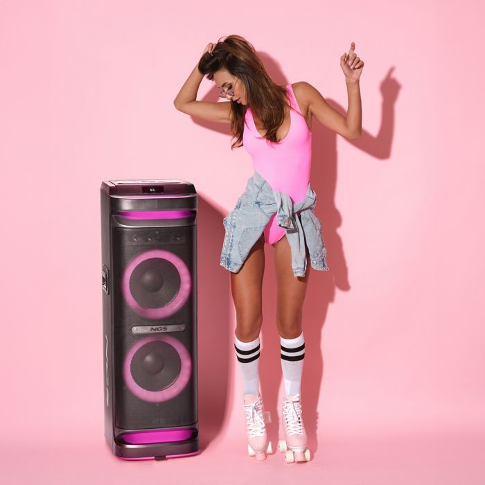 NGS WILD SPACE 3: Caixa de Som para Festas de 4000W com Bluetooth/TWS, USB/AUX, LED, alças e 2 entradas para microfone.