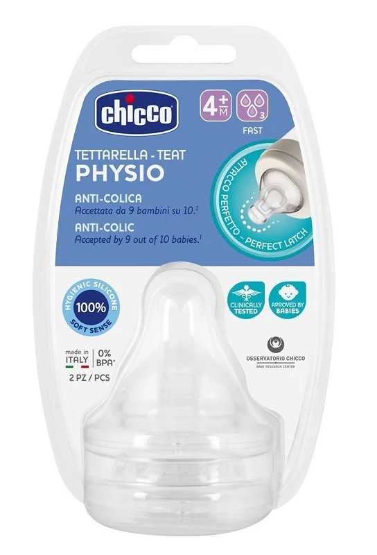 CHICCO Tétine en silicone Chicco Perfect5 à débit régulier, 2 pièces + 4 mois