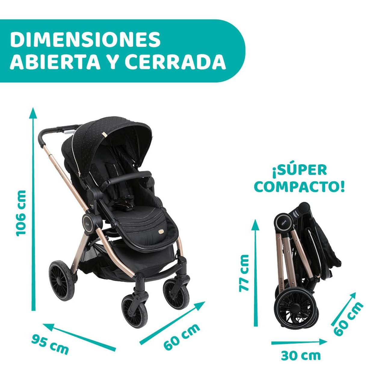 Cochecito Trío Best Friend Pro Black Re Lux Eco+ con Kory Essential