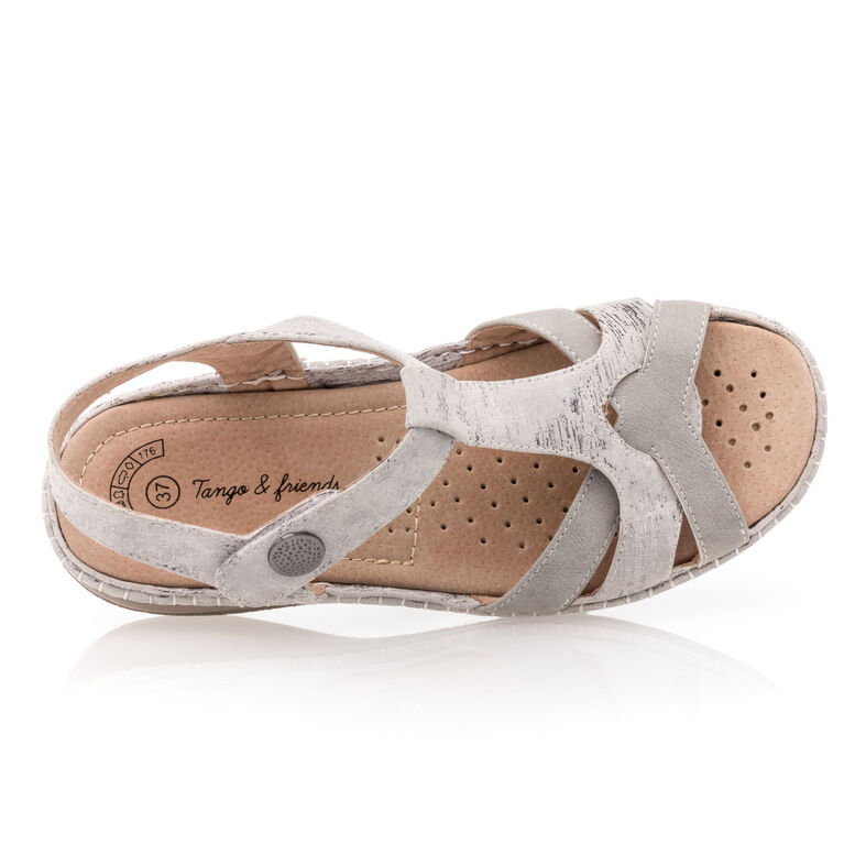 Sandalias grises para mujer / Zapatos de punta abierta