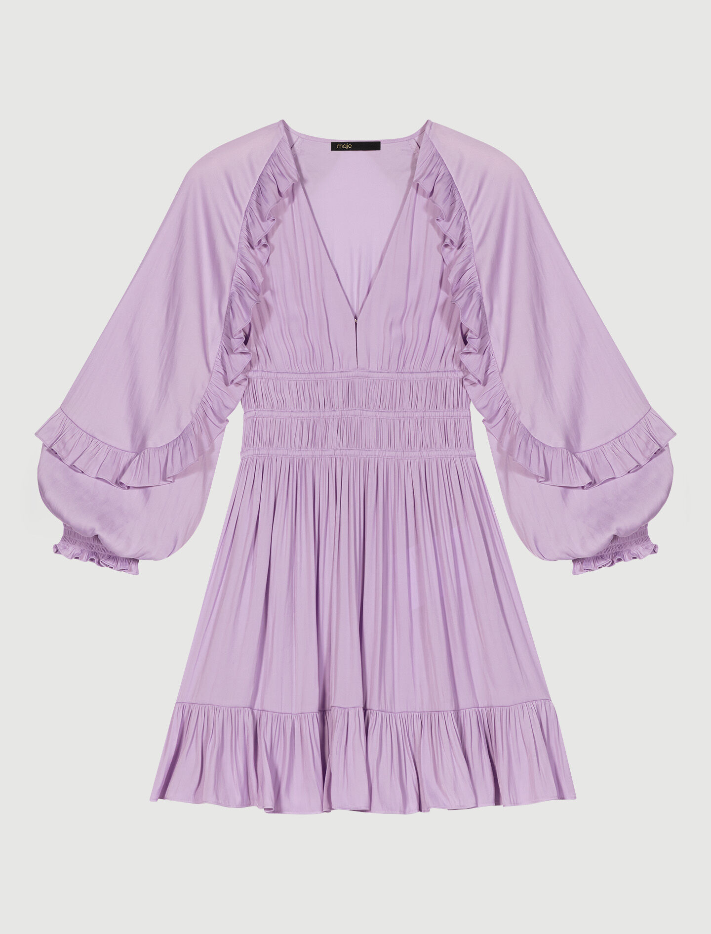 Korte satijnen jurk met ruches - Parma