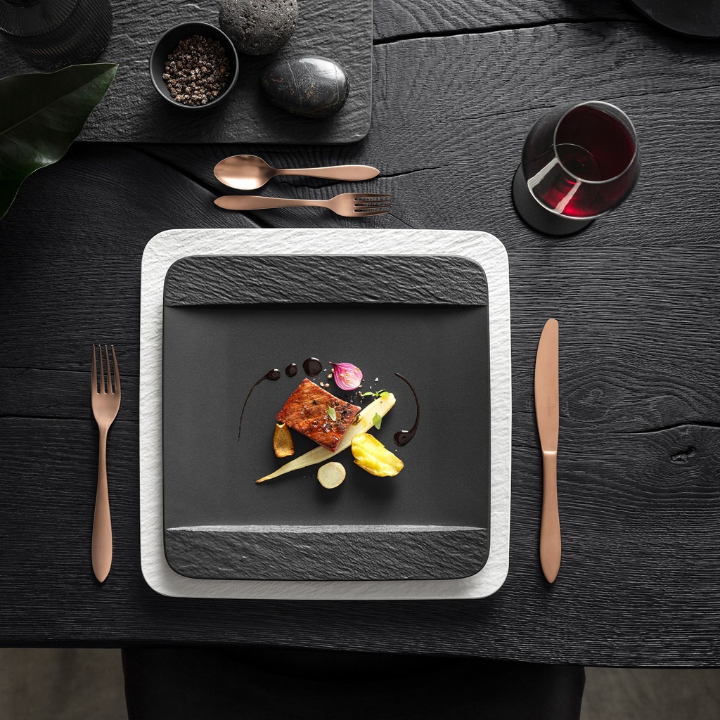Villeroy & Boch krožnik za večerjo, kvadraten, model Rock - 1 kos