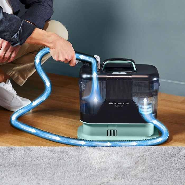 Aspirateur à main Rowenta Clean It, Shampouineuse textile, Détacheur nettoyeur efficace contre les taches IN5021F0