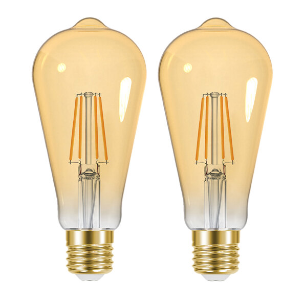 LED-Leuchtmittel E27 Gold ST64, 2er Set