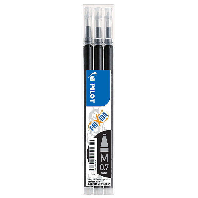 Pilot Refill Frixion 3-pak, sort