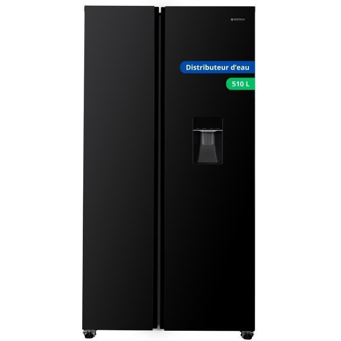GEDTECH™ Réfrigerateur américain GSBS510BL 510L (324L + 181L) - No Frost- Noir