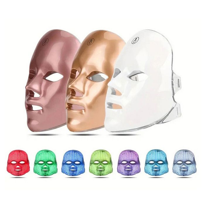 DAM Masque tactile avec lumière LED traitement de 7 couleurs 22,8x18,3x13,5 cm. Couleur : Or