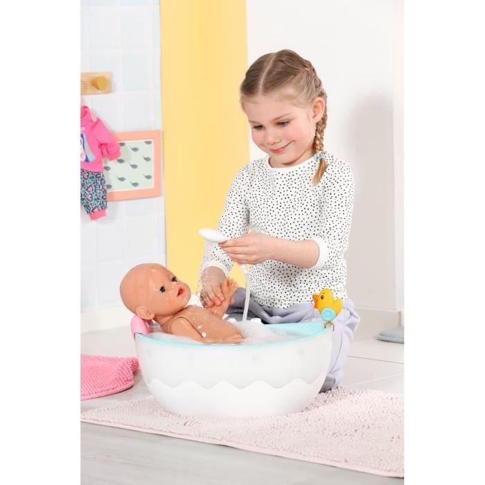 BABY BORN - Baignoire pour poupée - Effets lumineux et sonores - Canard de bain amovible - Dès 3 ans et plus