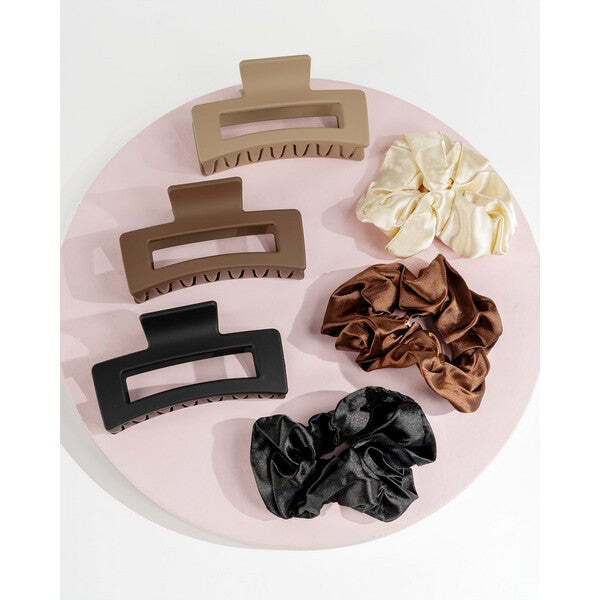 Brushworks Haarspangen- und Haargummi-Set für Naturhaar