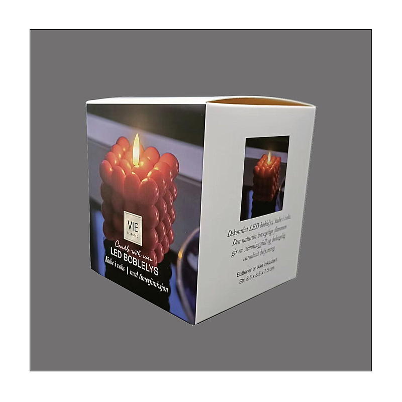 Vie Selected Cube LED-lampe 8,5x8,5x7,5 cm med timer rød