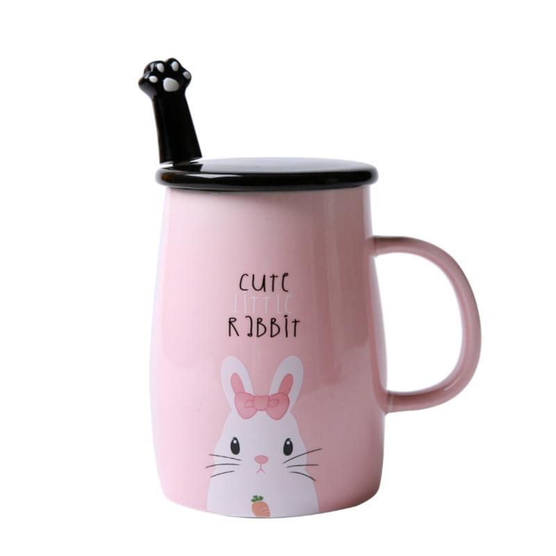 Mug créatif en céramique à motif dessin animé pour enfants, idéal pour le café, le Julep ou le lait, avec couvercle et anse, bleu, cadeau idéal pour la table des enfants, nouveauté 2019 GG50mk