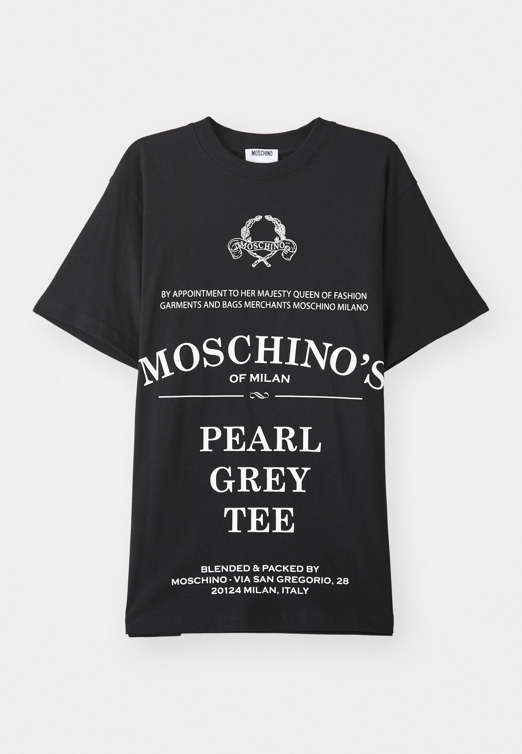 MOSCHINO TEA TIME - T-shirt stampata - nera