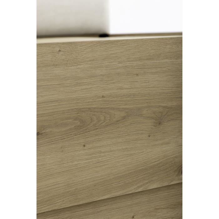 Opbergbed - TIDY - 160 x 200 cm - Eiken / Ecru - Inclusief lattenbodem - GAMI