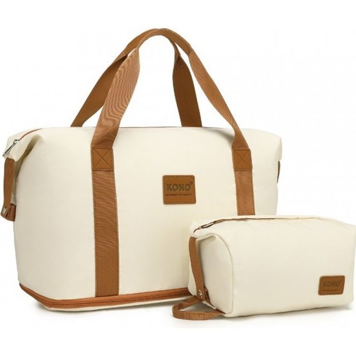 Bolsa de viaje Kono con neceser, bolsa de fin de semana/para pasar la noche/deportiva con compartimentos separados para ropa húmeda y seca para mujeres y hombres.